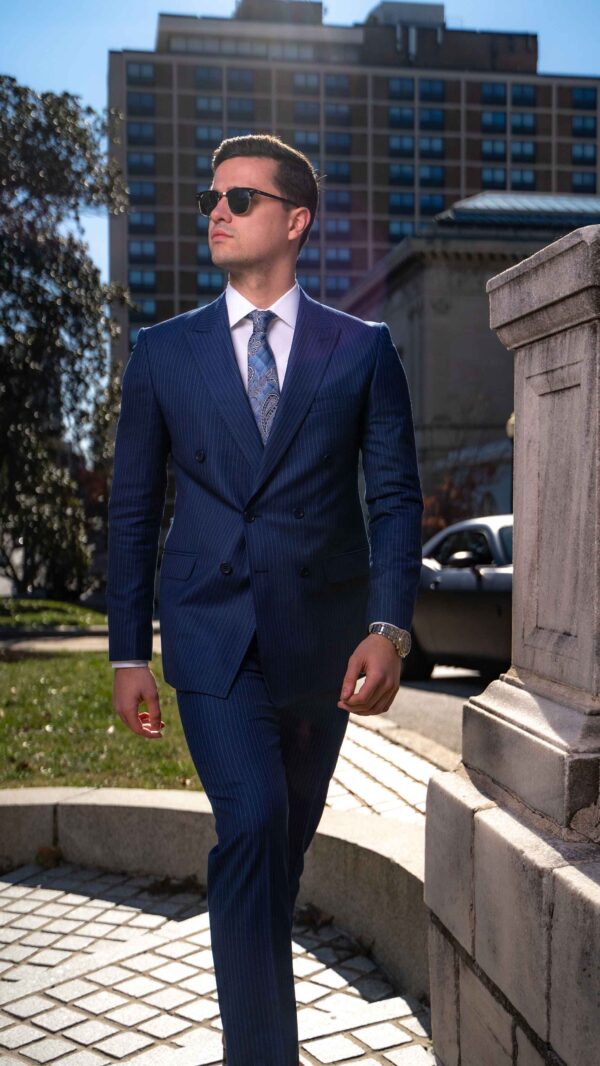 Kingsley Navy Pinstripe Suit - Image 2