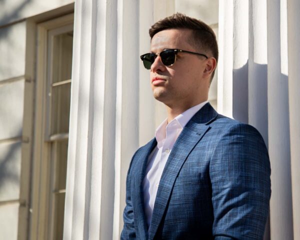 Hemingway Navy Windowpane Blazer - Image 2