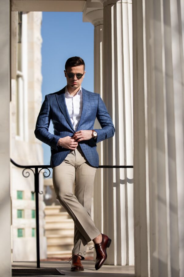Hemingway Navy Windowpane Blazer - Image 4