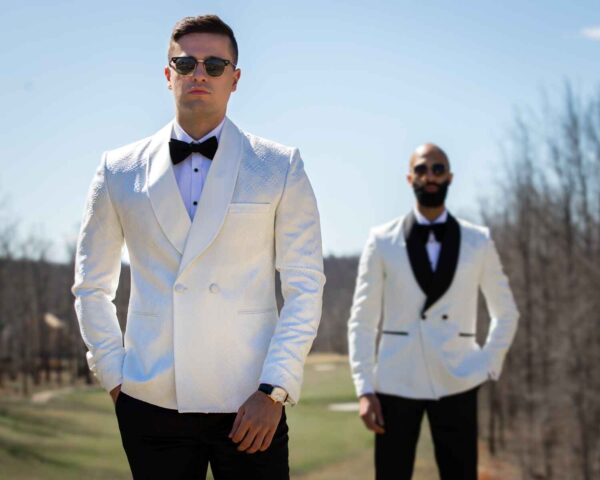 White Double Breasted Tuxedo - Image 4