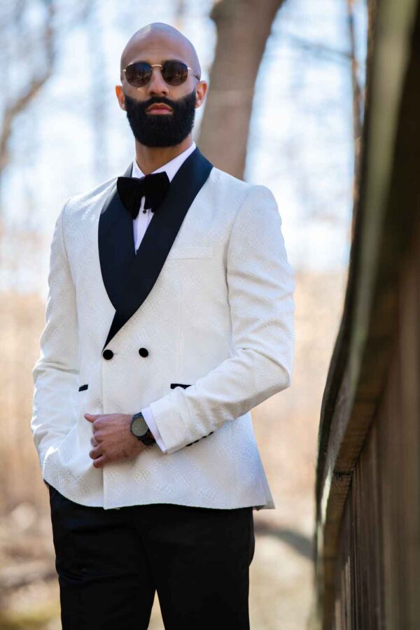 White Double Breasted Tuxedo - Image 5