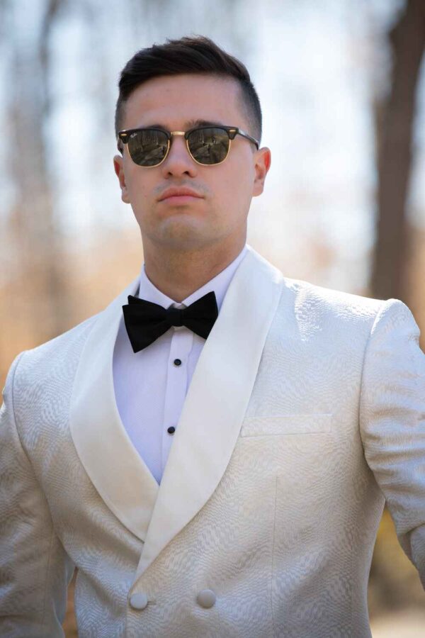 White Double Breasted Tuxedo - Image 6