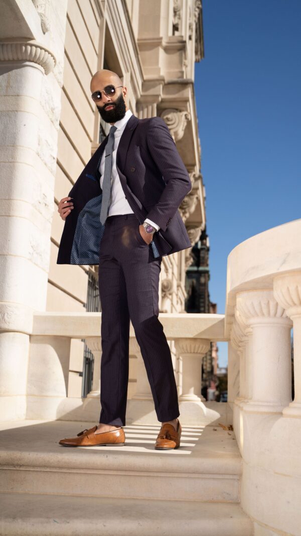 Kingsley Bordeaux Pinstripe Suit - Image 6