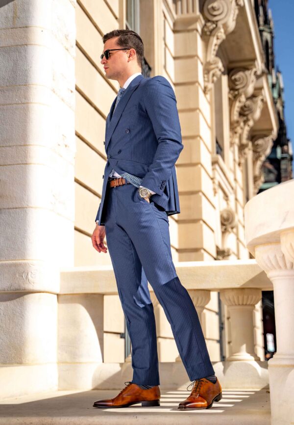 Kingsley Navy Pinstripe Suit - Image 4