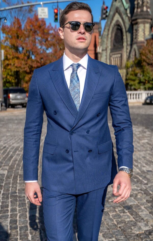 Kingsley Navy Pinstripe Suit - Image 6