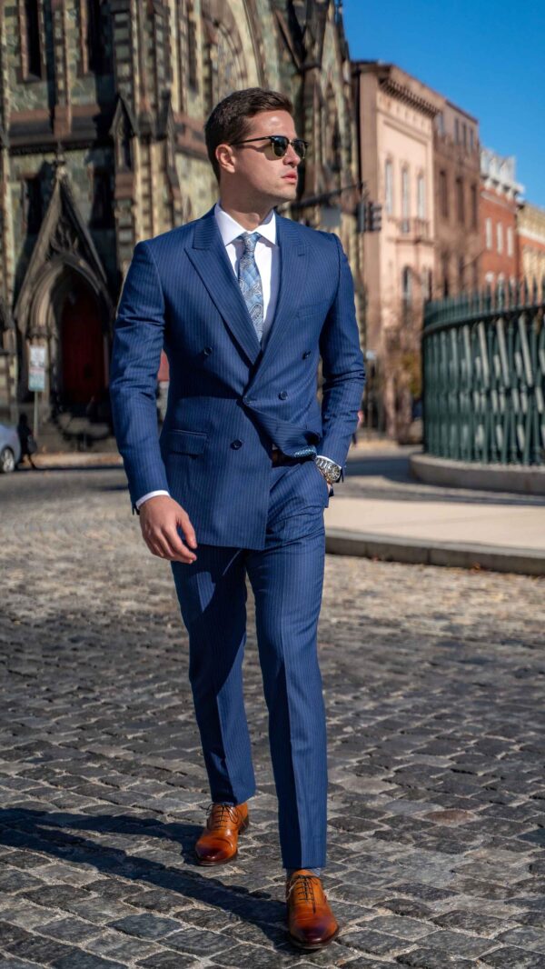 Kingsley Navy Pinstripe Suit - Image 7