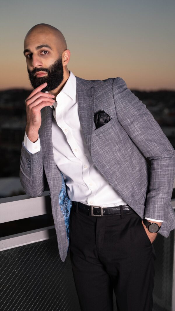 Michaelson Deep Grey Textured Blazer - Image 3