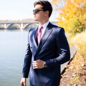 Stanford Navy Checkered Suit