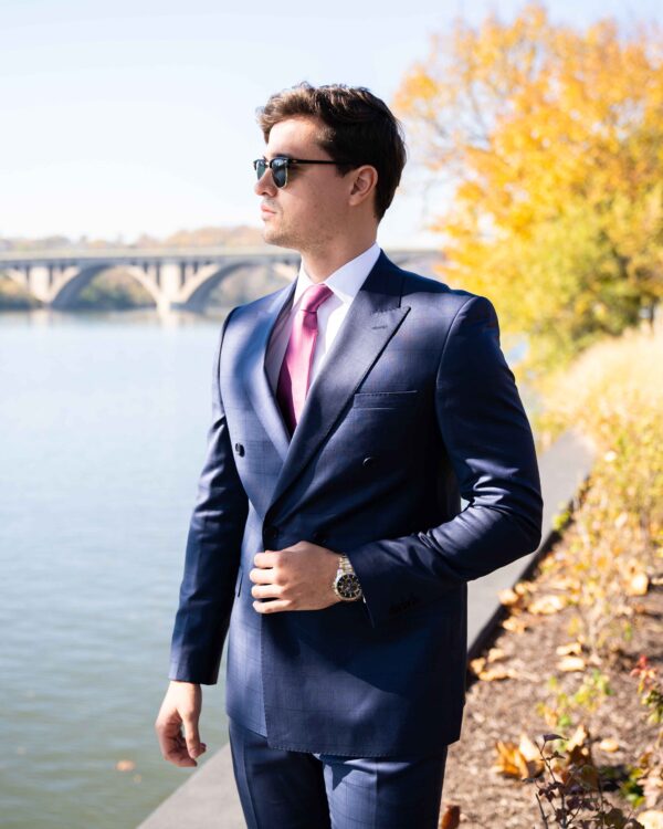 Stanford Navy Checkered Suit