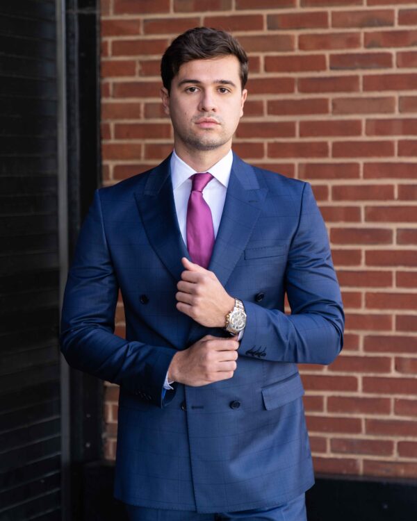 Stanford Navy Checkered Suit - Image 2