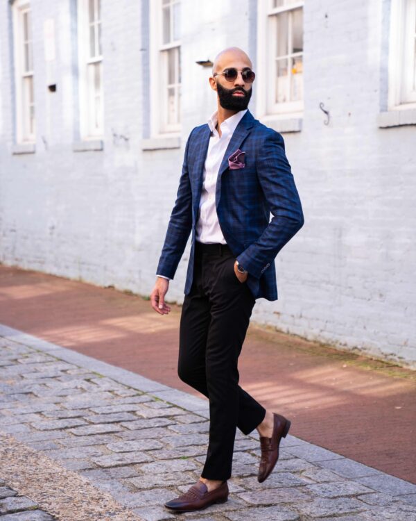 Alfred Navy Windowpane Blazer - Image 6