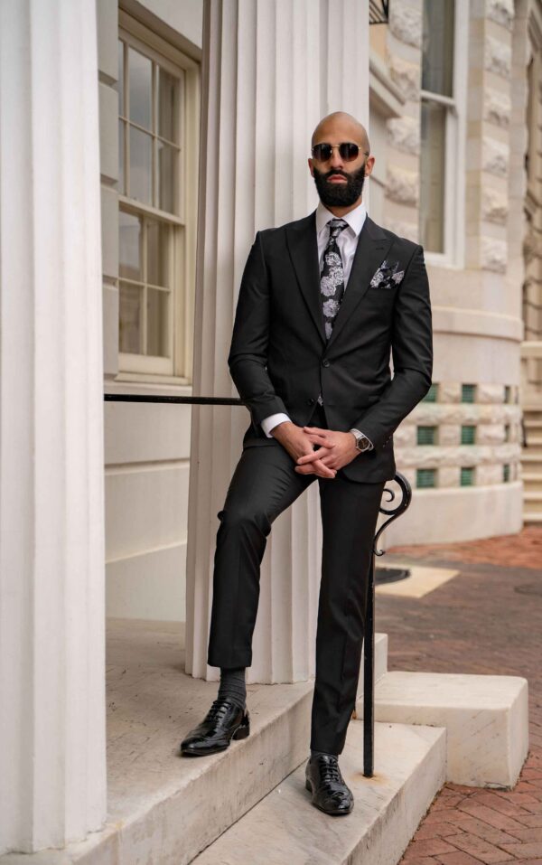 Wesley Black Plain Suit - Image 2