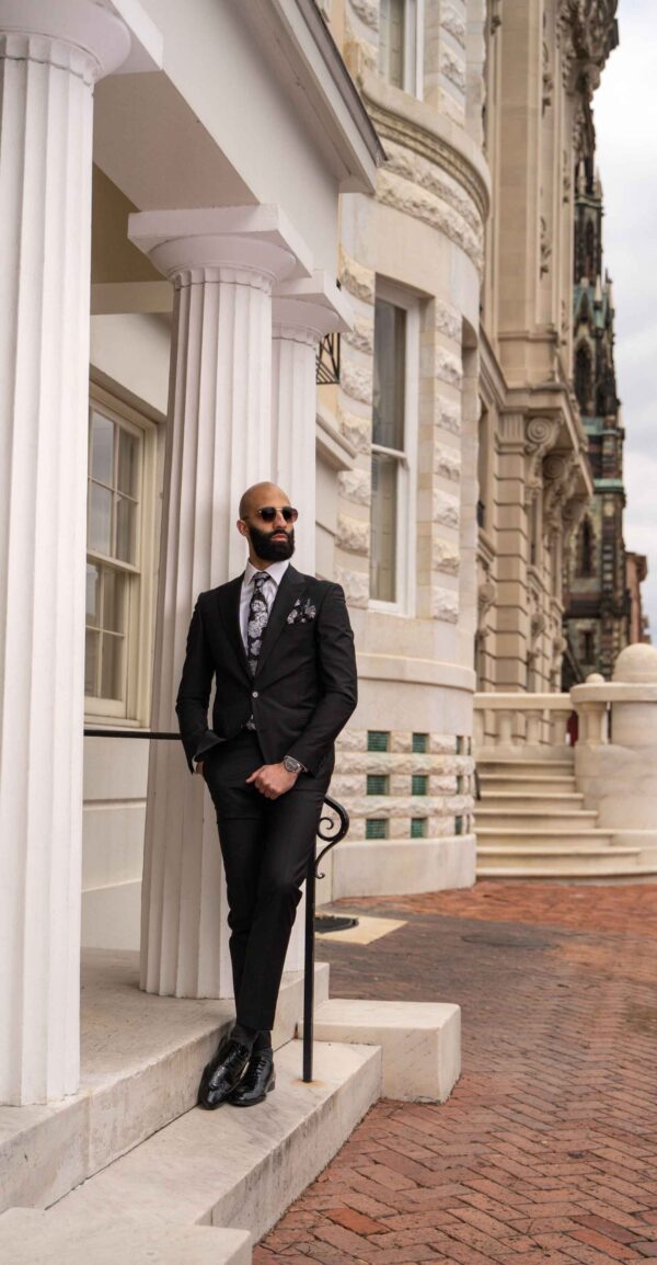 Wesley Black Plain Suit - Image 4
