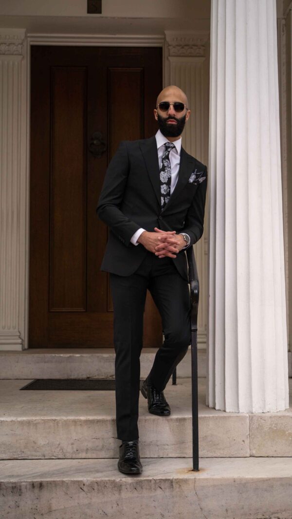 Wesley Black Plain Suit - Image 6