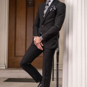 Wesley Black Plain Suit