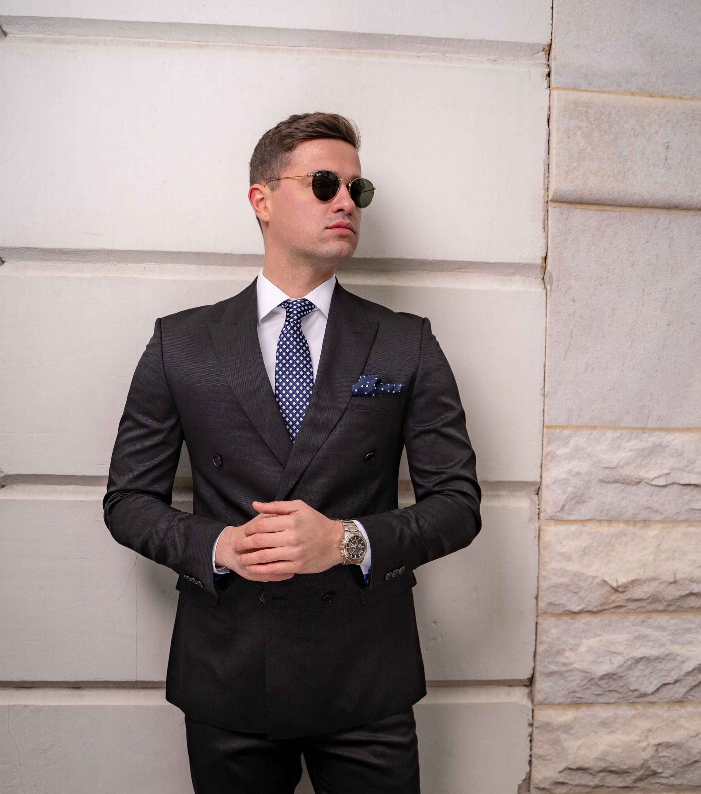 Salvatore Black Grain Suit