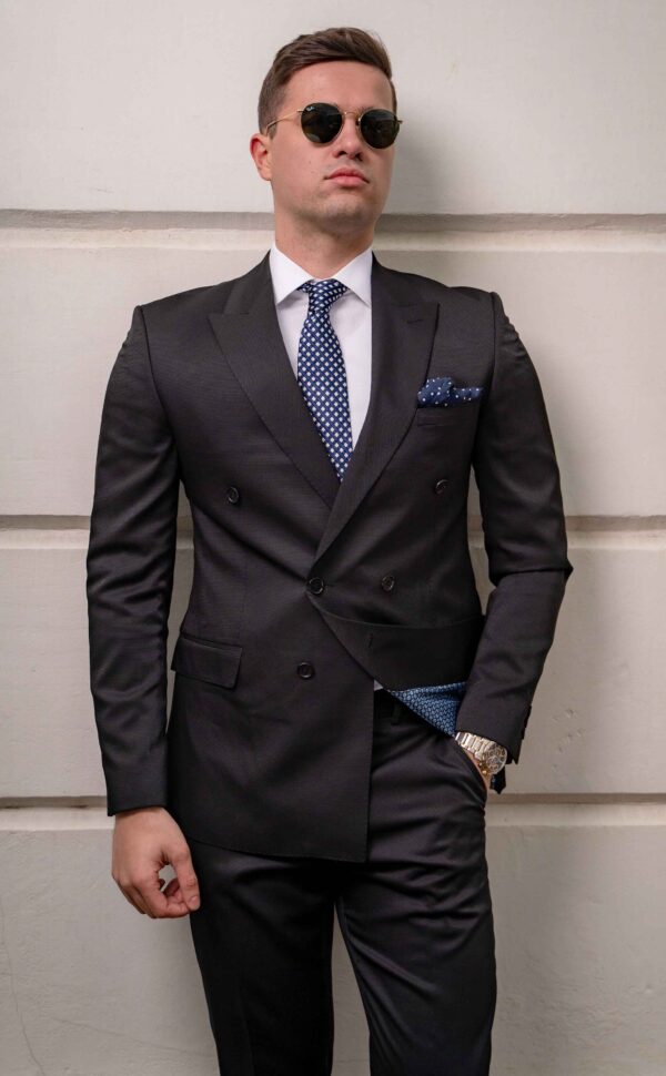 Salvatore Black Grain Suit - Image 2