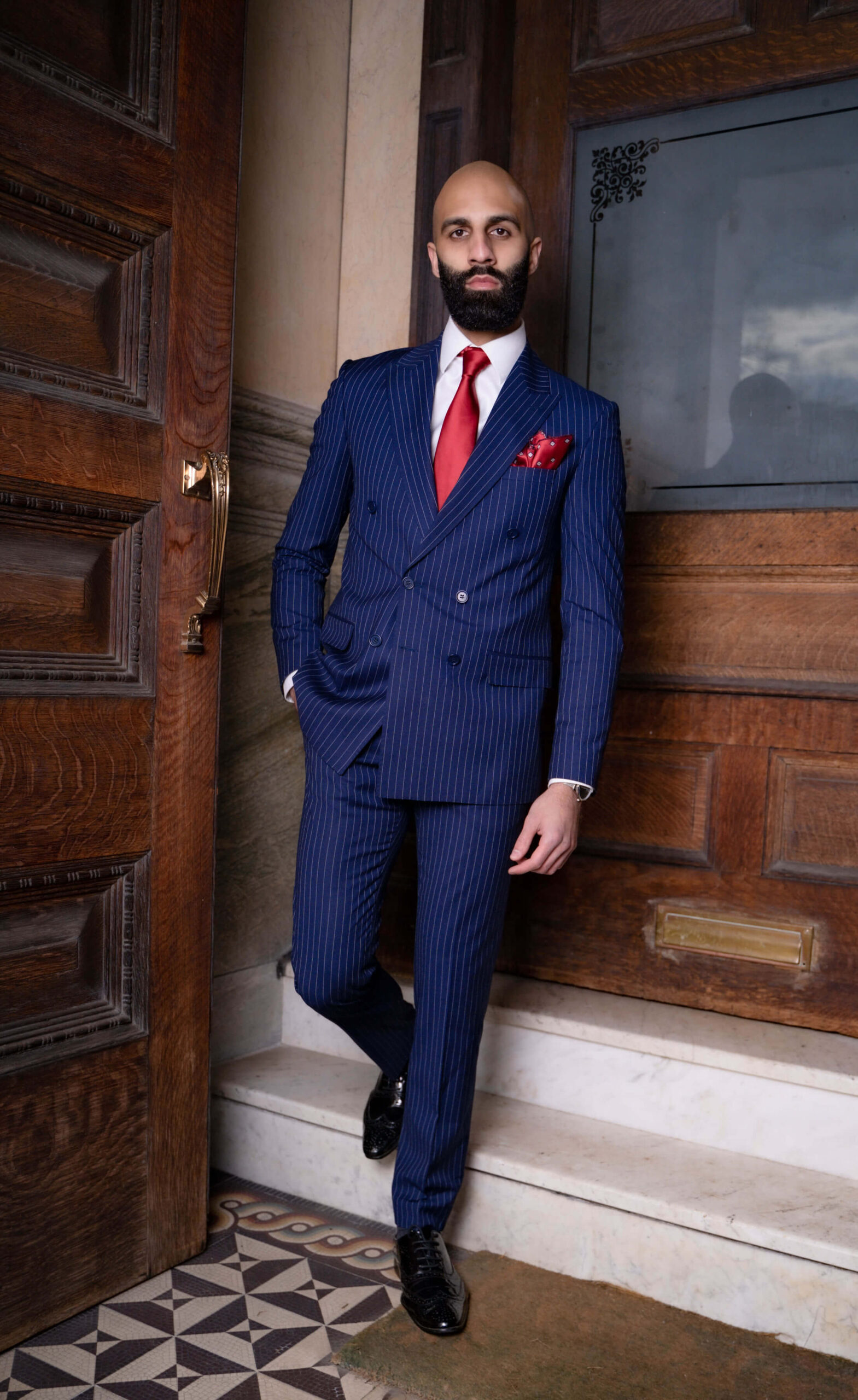 Herman Blue Pinstripe Suit