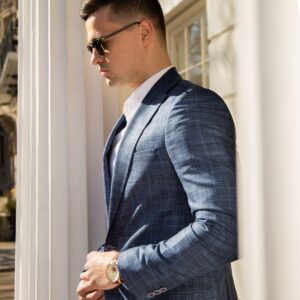 Hemingway Navy Windowpane Blazer