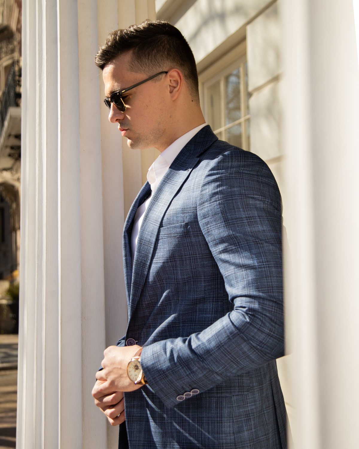 Hemingway Navy Windowpane Blazer