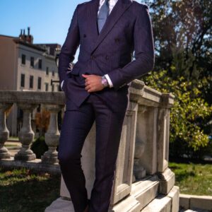 Kingsley Bordeaux Pinstripe Suit