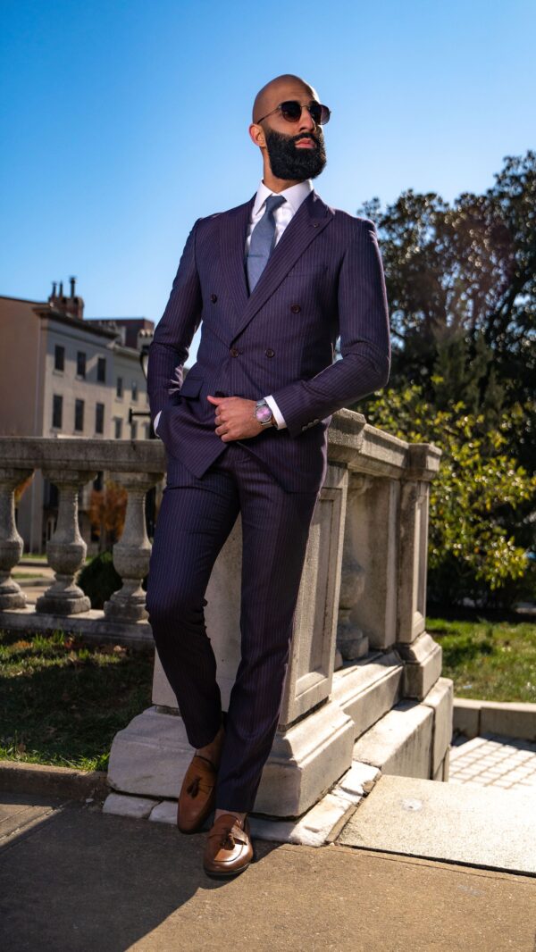 Kingsley Bordeaux Pinstripe Suit